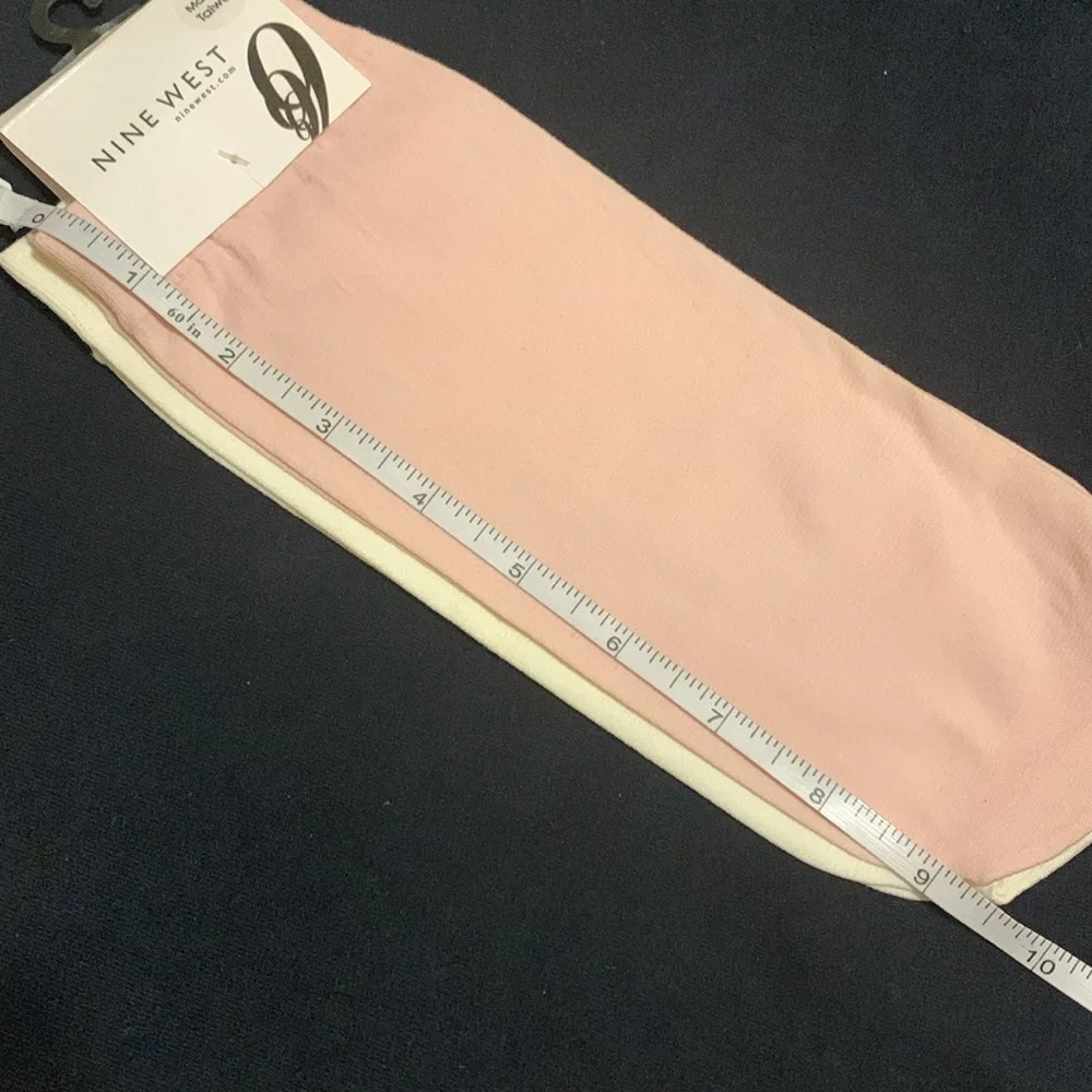NWT Nine West Vintage Y2K Nylon Socks 2 Pack Pink Pastel Cream White